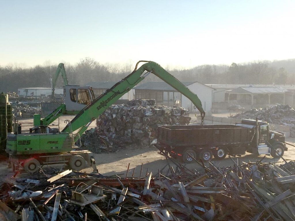 Loading a truck.