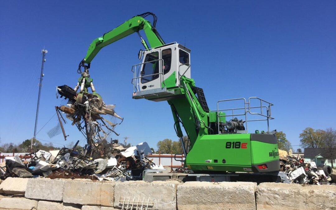 The SENNEBOGEN 818, Grapple And Dealer Service Make A Complete Scrap Handling Solution For Palmetto Recycling