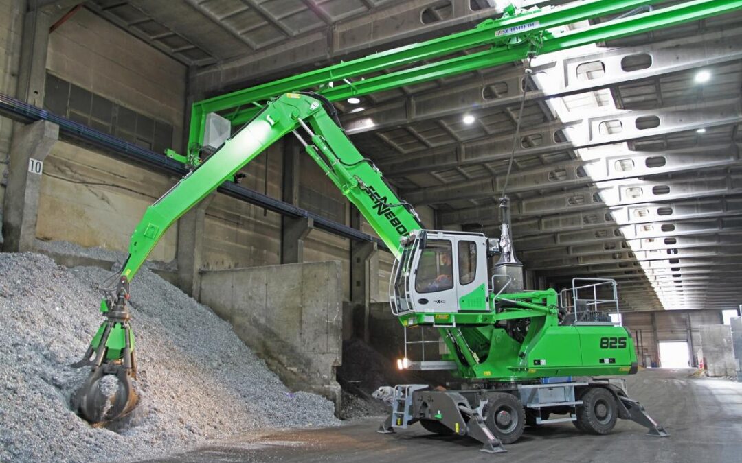 Overhead Power Solution Achieves Indoor Mobility With SENNEBOGEN Electric-Drive Material Handler