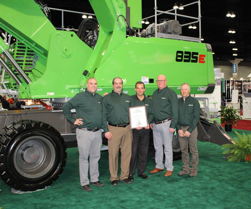 From Left to Right: Stephen Davison (SENNEBOGEN), Constantino Lannes (SENNEBOGEN), Jerry Beaulieu (SENNEBOGEN), Paul George (Strongco) and Steve Diloretto (Strongco)